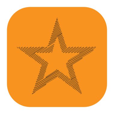 Çizilmiş, eskiz yıldızı. Çizgi çizen yıldız ögesi