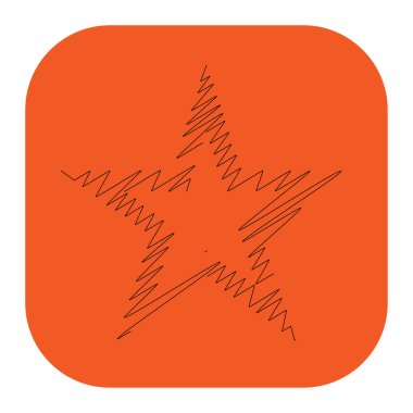 Çizilmiş, eskiz yıldızı. Çizgi çizen yıldız ögesi