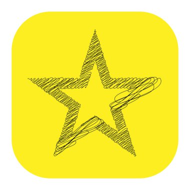 Çizilmiş, eskiz yıldızı. Çizgi çizen yıldız ögesi
