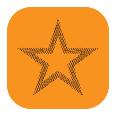 Çizilmiş, eskiz yıldızı. Çizgi çizen yıldız ögesi