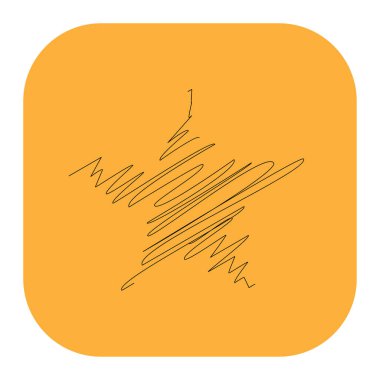 Çizilmiş, eskiz yıldızı. Çizgi çizen yıldız ögesi