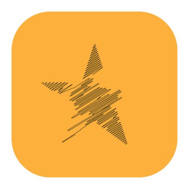 Çizilmiş, eskiz yıldızı. Çizgi çizen yıldız ögesi