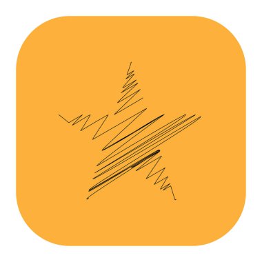 Çizilmiş, eskiz yıldızı. Çizgi çizen yıldız ögesi