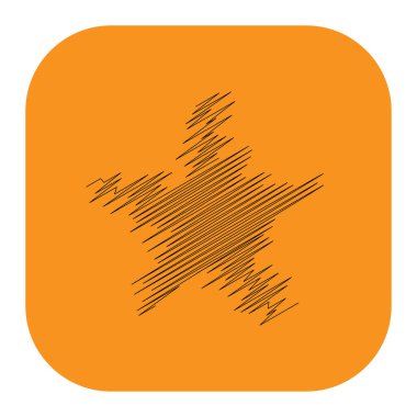 Çizilmiş, eskiz yıldızı. Çizgi çizen yıldız ögesi