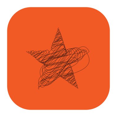 Çizilmiş, eskiz yıldızı. Çizgi çizen yıldız ögesi