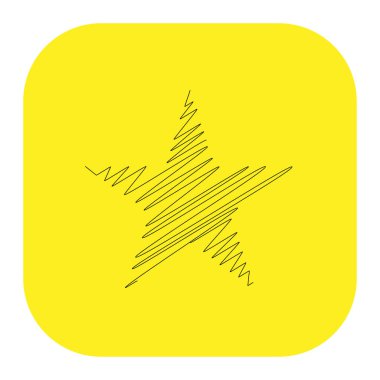 Çizilmiş, eskiz yıldızı. Çizgi çizen yıldız ögesi