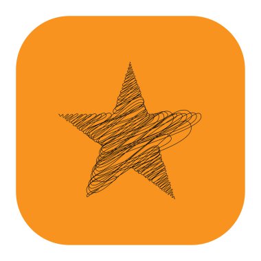 Çizilmiş, eskiz yıldızı. Çizgi çizen yıldız ögesi