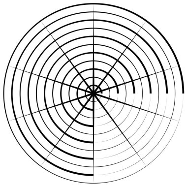 Radyal, dairesel çizgiler ögesi birleştiriliyor