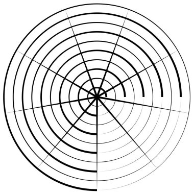 Radyal, dairesel çizgiler ögesi birleştiriliyor