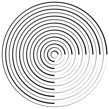 Radyal, dairesel çizgiler ögesi birleştiriliyor