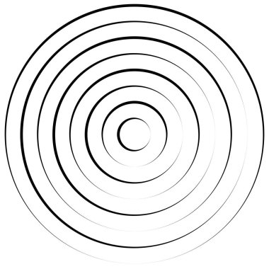 Converging radial, circular lines element