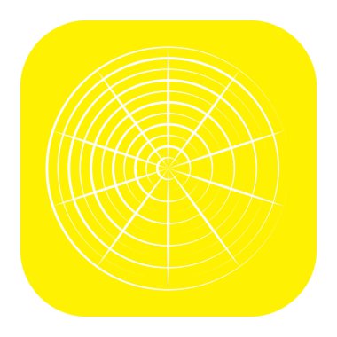 Converging radial, circular lines element