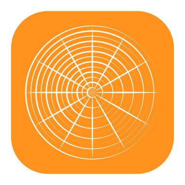 Converging radial, circular lines element