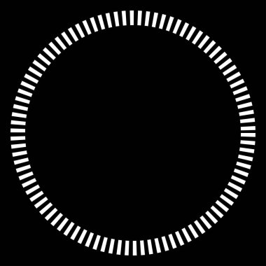 Kesik çizgileri olan geometrik daire ögesi. Radyal, yayıcı element. Stock vektör illüstrasyonu, klip- art grafikleri