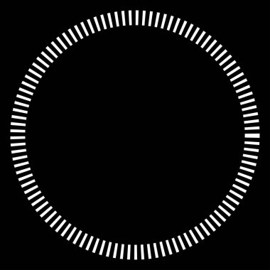 Kesik çizgileri olan geometrik daire ögesi. Radyal, yayıcı element. Stock vektör illüstrasyonu, klip- art grafikleri