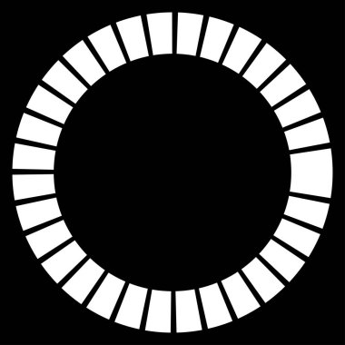 Kesik çizgileri olan geometrik daire ögesi. Radyal, yayıcı element. Stock vektör illüstrasyonu, klip- art grafikleri