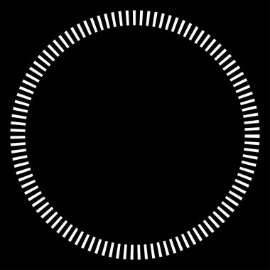 Kesik çizgileri olan geometrik daire ögesi. Radyal, yayıcı element. Stock vektör illüstrasyonu, klip- art grafikleri