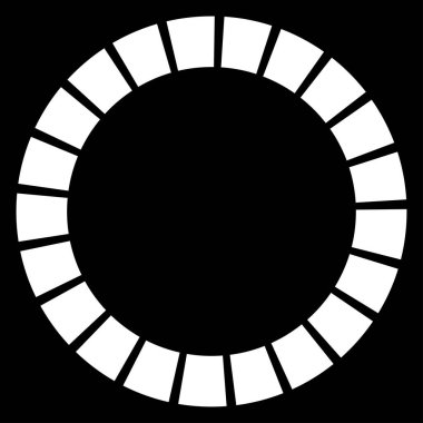Kesik çizgileri olan geometrik daire ögesi. Radyal, yayıcı element. Stock vektör illüstrasyonu, klip- art grafikleri