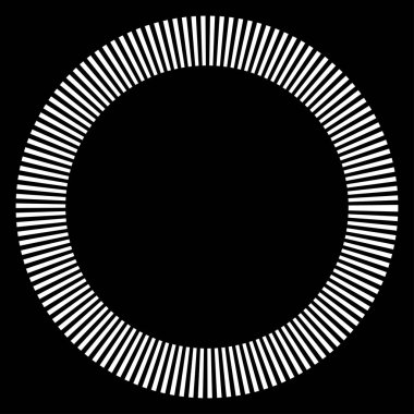 Kesik çizgileri olan geometrik daire ögesi. Radyal, yayıcı element. Stock vektör illüstrasyonu, klip- art grafikleri