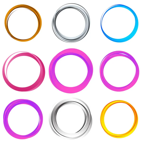 Random Circles Rings Circular Element — Stock Vector