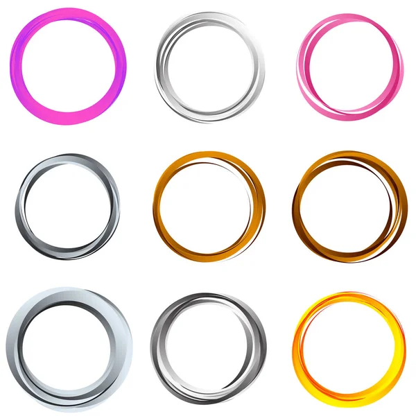 Random Circles Rings Circular Element — Stok Vektör