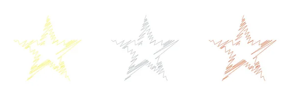 Dibujado Estrella Del Sketch Línea Dibujo Elemento Estrella Ilustración Vector — Vector de stock