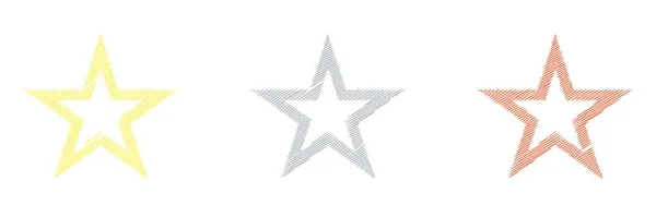 Drawn Sketch Star Line Drawing Star Element Stock Vector Illustration — 图库矢量图片