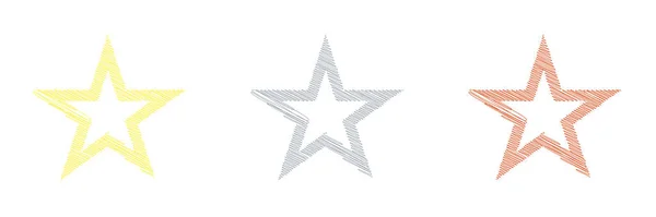 Dibujado Estrella Del Sketch Línea Dibujo Elemento Estrella Ilustración Vector — Vector de stock