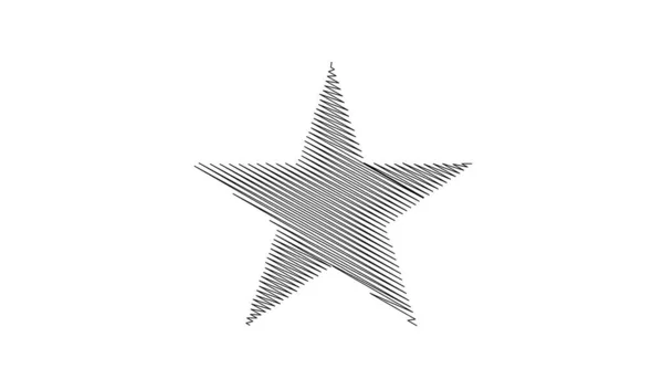 Drawn Sketch Star Line Drawing Star Element — Image vectorielle