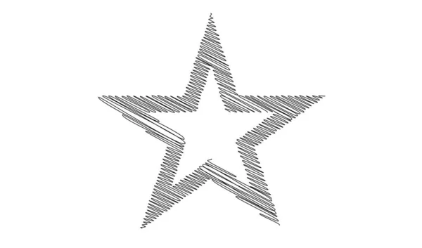 描かれ スケッチスター 線画星の要素 — ストックベクタ