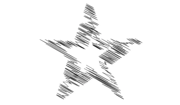 Dibujado Estrella Del Sketch Línea Dibujo Elemento Estrella — Archivo Imágenes Vectoriales