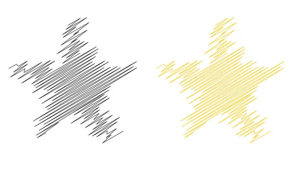 Çizilmiş, eskiz yıldızı. Çizgi çizen yıldız ögesi