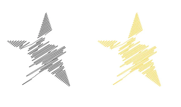 Drawn Sketch Star Line Drawing Star Element — Vetor de Stock