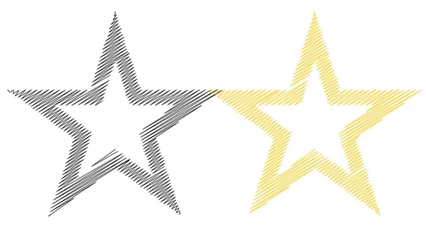Estrela Desenhada Desenhada Linha Desenho Elemento Estrela — Vetor de Stock