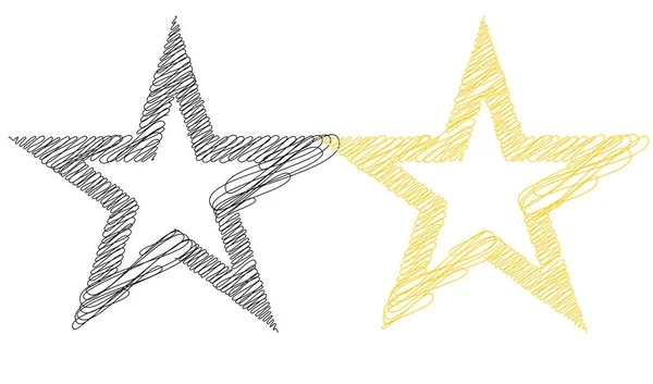 Çizilmiş, eskiz yıldızı. Çizgi çizen yıldız ögesi