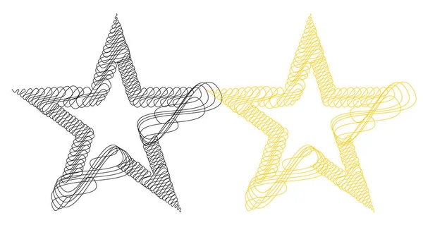 Drawn Sketch Star Line Drawing Star Element — 스톡 벡터