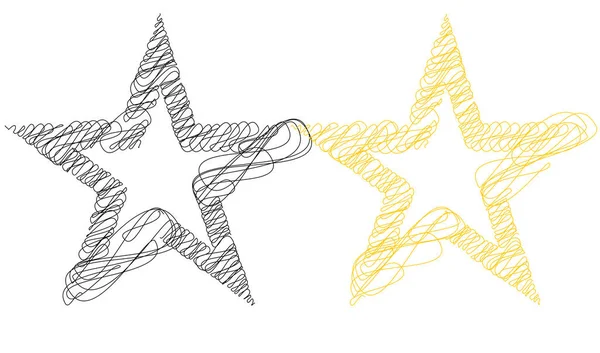 Çizilmiş, eskiz yıldızı. Çizgi çizen yıldız ögesi