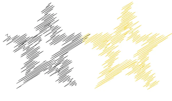 Çizilmiş, eskiz yıldızı. Çizgi çizen yıldız ögesi