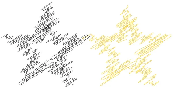 Etoile Dessinée Croquis Élément Étoile Dessin Ligne — Image vectorielle