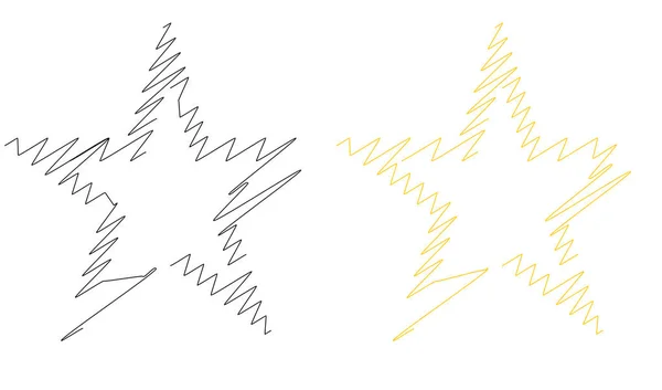 Drawn Sketch Star Line Drawing Star Element — Stockvektor