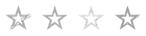 Estrela Desenhada Desenhada Elemento Estrela Desenho Linha Ilustração Vetorial Estoque —  Vetores de Stock