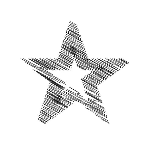 Çizilmiş, eskiz yıldızı. Çizgi çizen yıldız ögesi