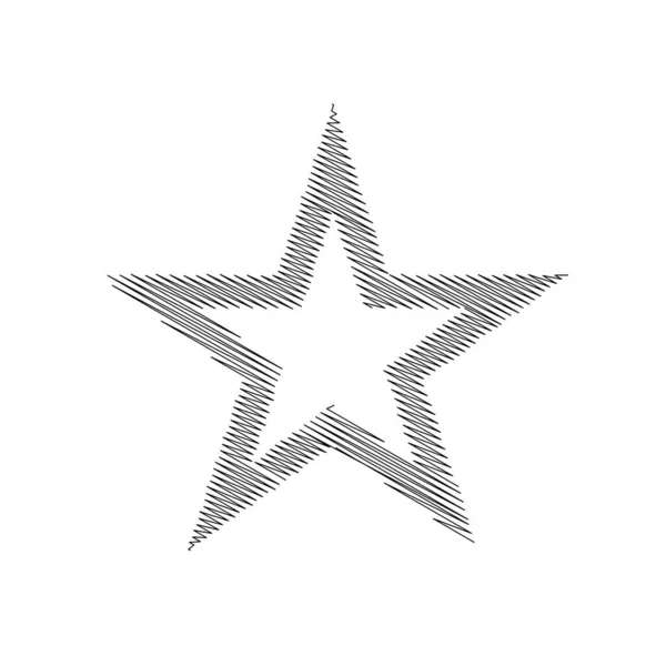 描かれ スケッチスター 線画星の要素 — ストックベクタ