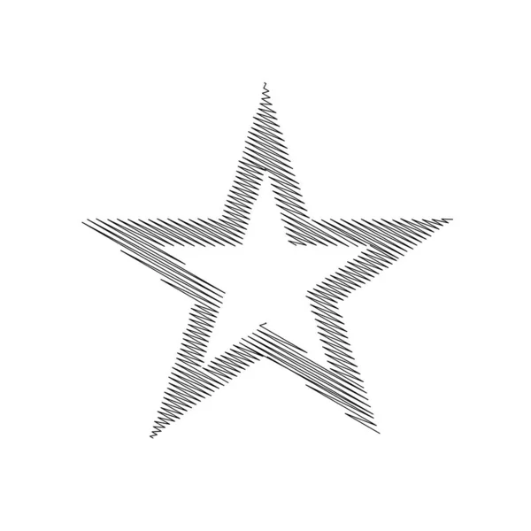 Drawn Sketch Star Line Drawing Star Element — Vettoriale Stock