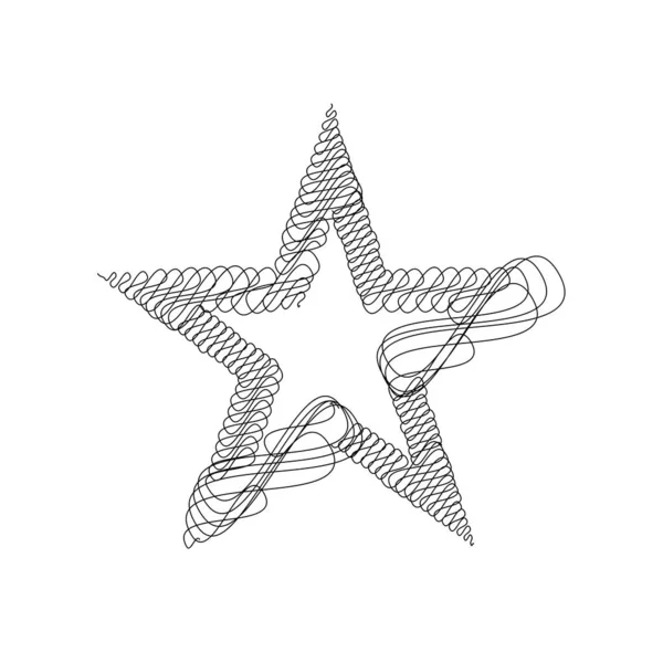 Etoile Dessinée Croquis Élément Étoile Dessin Ligne — Image vectorielle