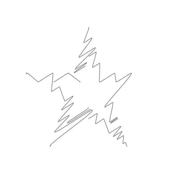 Drawn Sketch Star Line Drawing Star Element — Stockvector