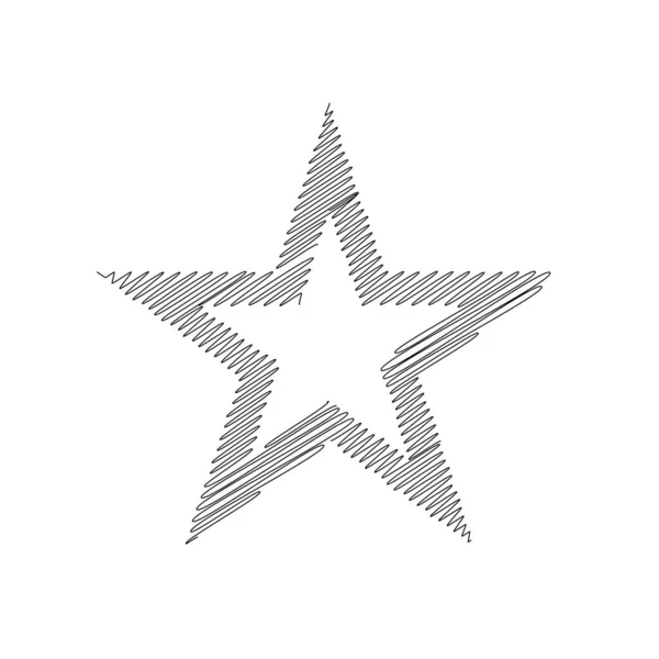 Drawn Sketch Star Line Drawing Star Element — Vetor de Stock