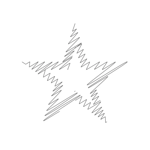 Drawn Sketch Star Line Drawing Star Element — Stockvector