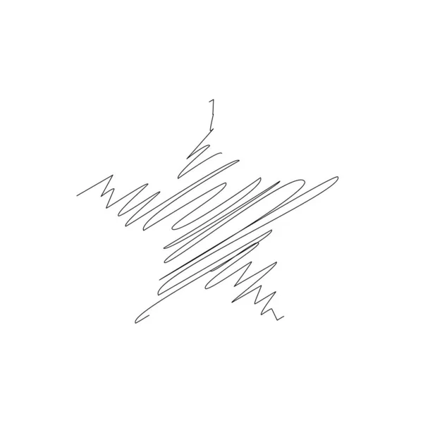 Drawn Sketch Star Line Drawing Star Element — Stock vektor