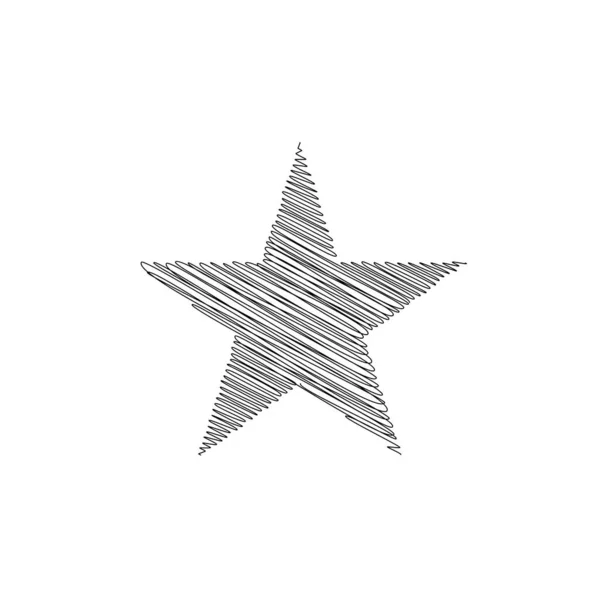Çizilmiş Eskiz Yıldızı Çizgi Çizen Yıldız Ögesi — Stok Vektör
